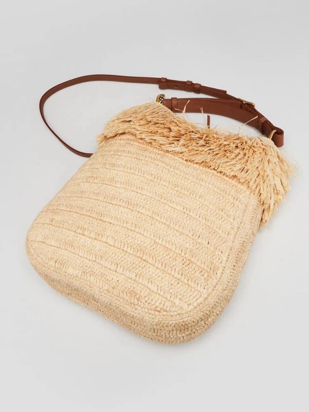 Yves Saint Laurent Natural and Brown Leather Roady Fringe Shoulder Bag - Picture 3 of 9
